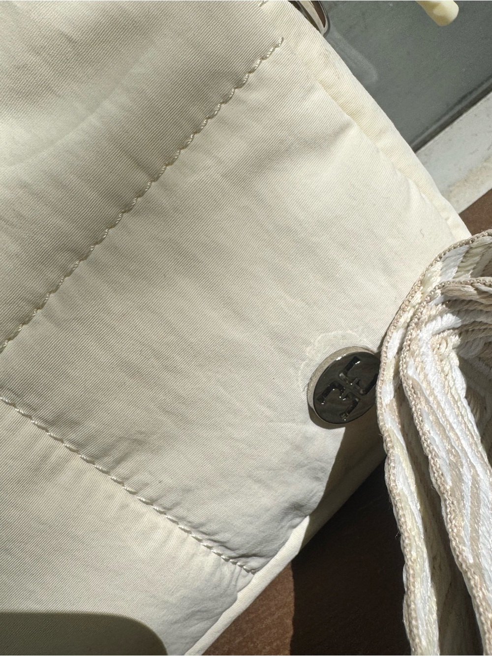 Telena Quilted Cream Crossbody w/ Pattern Strap — EUC - Picture 9 of 14